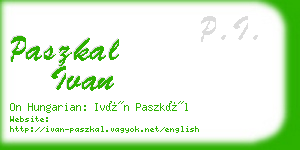 paszkal ivan business card